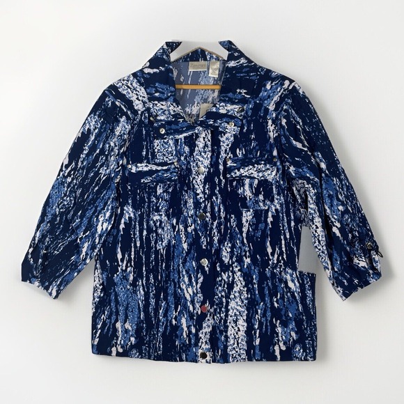 Chico's Jackets & Blazers - Zenergy By Chico's Neema Gulf Splash Zazu Jacket Womens Size 2 Large Brisk Blue